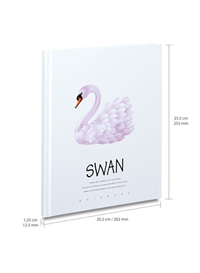 FIS® Hard Cover Notebook, Size 10"X8" Inches(254x203.2mm), 96 Sheets, 192 Pages, Single Line Ruling, White Paper, Packet of 5 Pieces, Swan Cover Design 1-FSNBHC1896-SWA1 - Image 2